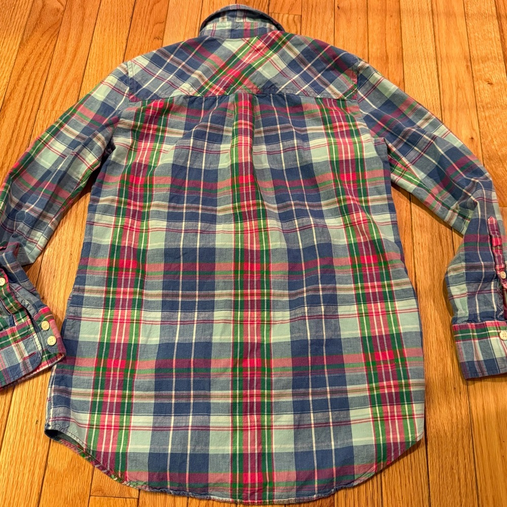 VTG J. Crew Women's Plaid Button Down Shirt - Blue, Pink Size XS - Picture 5 of 6